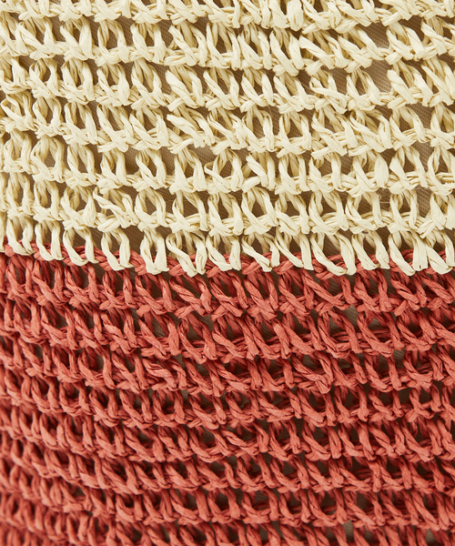 LOWELL things(ロウェル シングス)の「【販売店舗限定】バイカラートートバッグ(かごバッグ・レディース・ピンク/ネイビー/グリーン/ダークブラウン・フリー)」の16枚目の写真