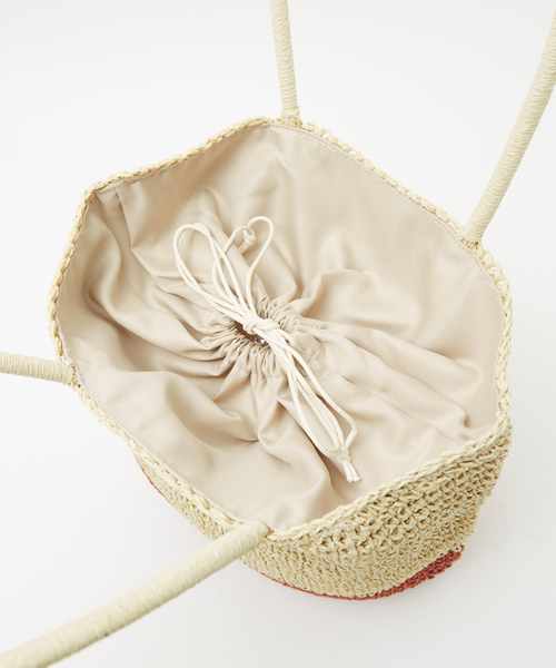 LOWELL things(ロウェル シングス)の「【販売店舗限定】バイカラートートバッグ(かごバッグ・レディース・ピンク/ネイビー/グリーン/ダークブラウン・フリー)」の18枚目の写真