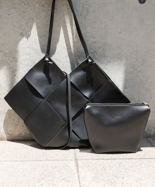 rectangle（レクタングル）の「メッシュトートバッグ（トートバッグ・レディース・ブラック/アイボリー・FREE）」の4枚目の写真