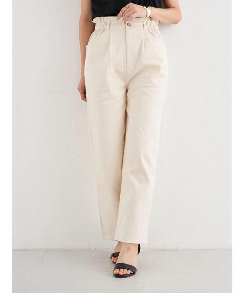 earth music&ecology（アースミュージックアンドエコロジー）の「ハイウエストツイルパンツ ＊（その他パンツ・レディース・アイボリー/ミント/ラベンダー・S/M）」の4枚目の写真