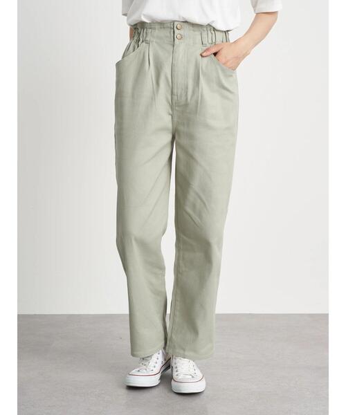 earth music&ecology（アースミュージックアンドエコロジー）の「ハイウエストツイルパンツ ＊（その他パンツ・レディース・アイボリー/ミント/ラベンダー・S/M）」の5枚目の写真