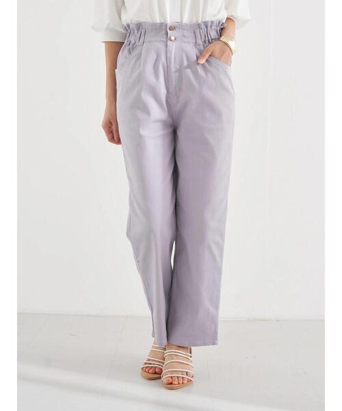 earth music&ecology（アースミュージックアンドエコロジー）の「ハイウエストツイルパンツ ＊（その他パンツ・レディース・アイボリー/ミント/ラベンダー・S/M）」の6枚目の写真