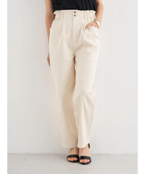 earth music&ecology（アースミュージックアンドエコロジー）の「ハイウエストツイルパンツ ＊（その他パンツ・レディース・アイボリー/ミント/ラベンダー・S/M）」の8枚目の写真