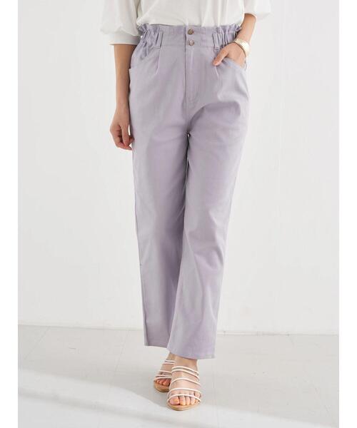 earth music&ecology（アースミュージックアンドエコロジー）の「ハイウエストツイルパンツ ＊（その他パンツ・レディース・アイボリー/ミント/ラベンダー・S/M）」の16枚目の写真