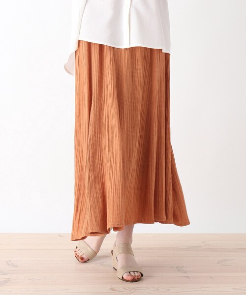 DRESKIP（ドレスキップ）の「◆ウエストギャザーゴア－ドスカート（スカート・レディース・オフホワイト/ブラウン系その他/ダークオレンジ・02/03/04）」の3枚目の写真