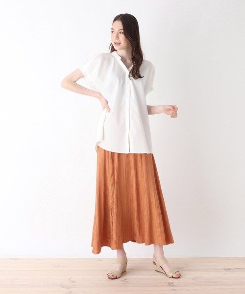 DRESKIP（ドレスキップ）の「◆ウエストギャザーゴア－ドスカート（スカート・レディース・オフホワイト/ブラウン系その他/ダークオレンジ・02/03/04）」の12枚目の写真