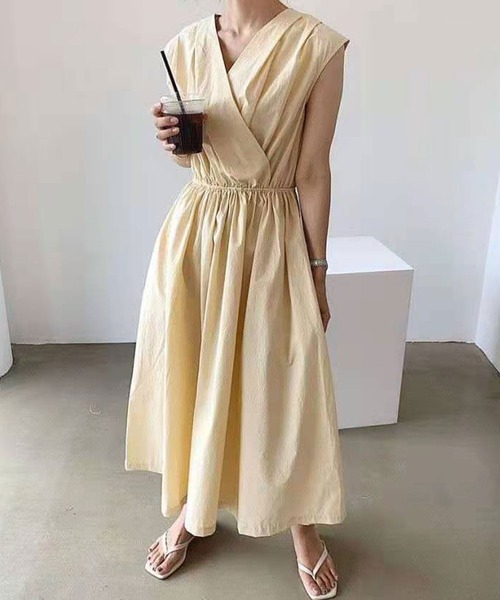 セール Zozotown限定アイテム カシュクールフレンチスリーブマキシ丈ワンピース ワンピース Cadbury キャドバリー のファッション通販 Zozotown