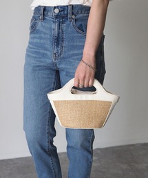 Riberry | フェイクレザートリミングミニカゴバッグ(かごバッグ)