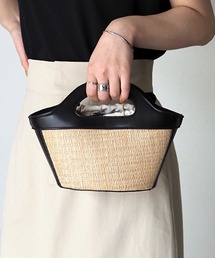 Riberry | フェイクレザートリミングミニカゴバッグ(かごバッグ)