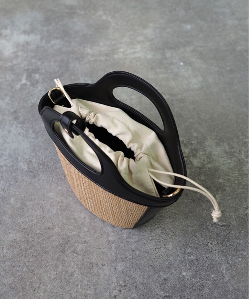 Riberry(リベリー)の「トリミングミニカゴバッグ(かごバッグ・レディース・ホワイト/ブラック/ベージュ/ブラウン/グリーン・FREE)」の9枚目の写真