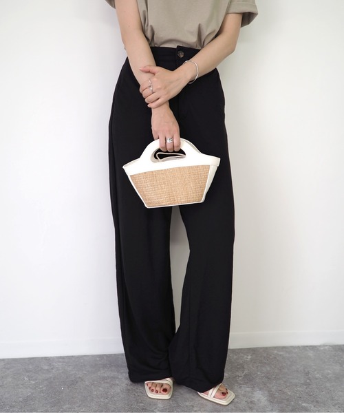 Riberry(リベリー)の「トリミングミニカゴバッグ(かごバッグ・レディース・ホワイト/ブラック/ベージュ/ブラウン/グリーン・FREE)」の14枚目の写真