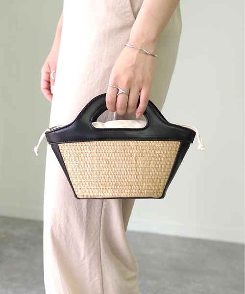 Riberry(リベリー)の「トリミングミニカゴバッグ(かごバッグ・レディース・ホワイト/ブラック/ベージュ/ブラウン/グリーン・FREE)」の12枚目の写真