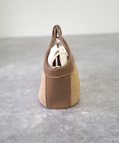 Riberry(リベリー)の「トリミングミニカゴバッグ(かごバッグ・レディース・ホワイト/ブラック/ベージュ/ブラウン/グリーン・FREE)」の16枚目の写真