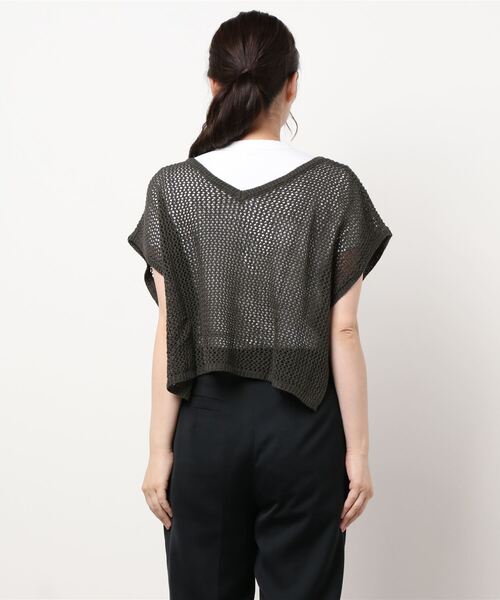 Samansa Mos2（サマンサ モスモス）の「前後着メッシュベスト（ベスト・レディース・ベージュ/チャコール/キナリ・ﾌﾘ-）」の5枚目の写真