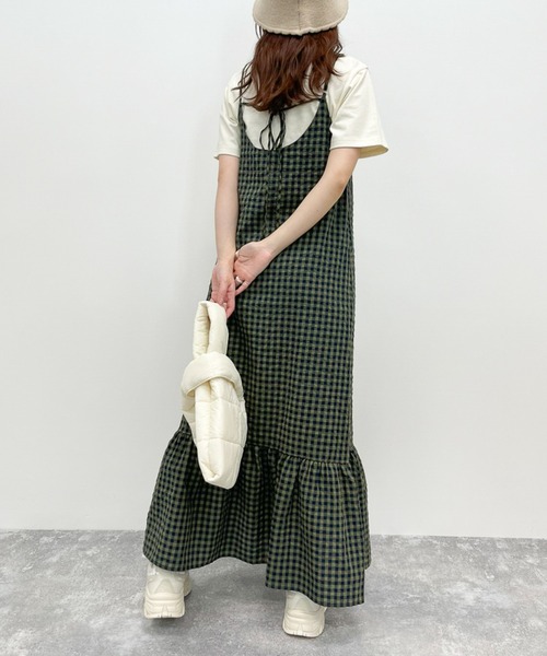 Heather(ヘザー)の「スソフリルキャミワンピース 217893(ワンピース・レディース・ブラック系その他/ブラック/グリーン系その他/ブラック系その他2・FREE)」の10枚目の写真