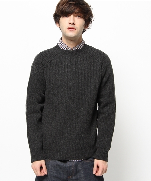 JOURNAL STANDARD relume(ジャーナルスタンダード レリューム)の「NEW QUALITY MADE: ヴィクトリアンラム畔編みクルーネックニット(ニット/セーター・メンズ・チャコールグレー/ホワイト・MEDIUM/SMALL/LARGE)」の7枚目の写真
