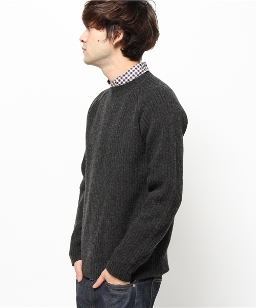 JOURNAL STANDARD relume(ジャーナルスタンダード レリューム)の「NEW QUALITY MADE: ヴィクトリアンラム畔編みクルーネックニット(ニット/セーター・メンズ・チャコールグレー/ホワイト・MEDIUM/SMALL/LARGE)」の8枚目の写真