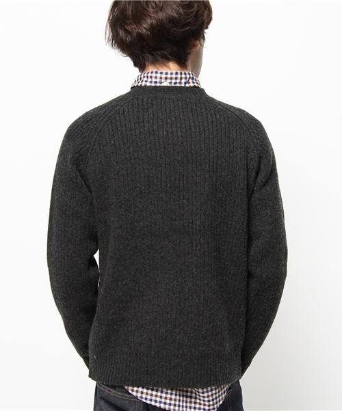 JOURNAL STANDARD relume(ジャーナルスタンダード レリューム)の「NEW QUALITY MADE: ヴィクトリアンラム畔編みクルーネックニット(ニット/セーター・メンズ・チャコールグレー/ホワイト・MEDIUM/SMALL/LARGE)」の3枚目の写真