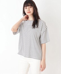 Cutie Blonde | 【S-L】ボーダーデザインスリーブTシャツ(Tシャツ/カットソー)