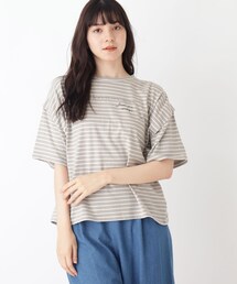 Cutie Blonde | 【S-L】ボーダーデザインスリーブTシャツ(Tシャツ/カットソー)