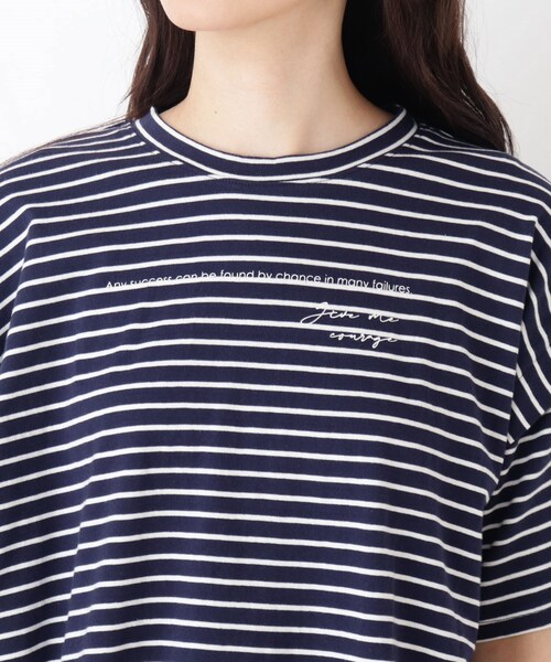 Cutie Blonde（キューティーブロンド）の「◆【S-L】ボーダーデザインスリーブTシャツ（Tシャツ/カットソー・レディース・ホワイト系5/グレー系2/ネイビー系2・01/02/03）」の5枚目の写真