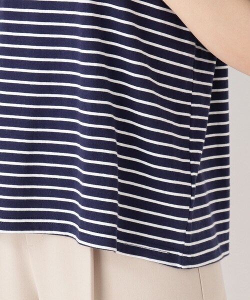 Cutie Blonde（キューティーブロンド）の「◆【S-L】ボーダーデザインスリーブTシャツ（Tシャツ/カットソー・レディース・ホワイト系5/グレー系2/ネイビー系2・01/02/03）」の8枚目の写真