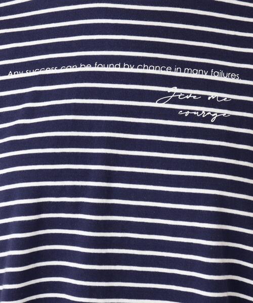 Cutie Blonde（キューティーブロンド）の「◆【S-L】ボーダーデザインスリーブTシャツ（Tシャツ/カットソー・レディース・ホワイト系5/グレー系2/ネイビー系2・01/02/03）」の4枚目の写真