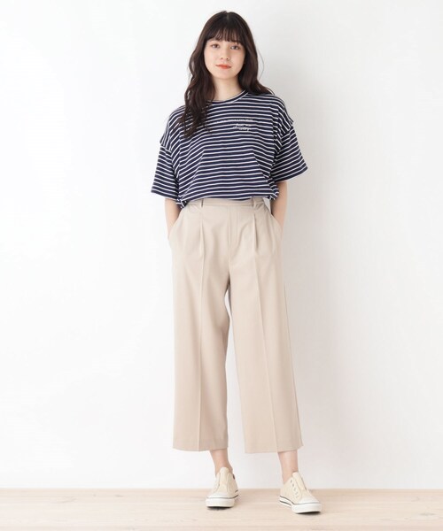 Cutie Blonde（キューティーブロンド）の「◆【S-L】ボーダーデザインスリーブTシャツ（Tシャツ/カットソー・レディース・ホワイト系5/グレー系2/ネイビー系2・01/02/03）」の13枚目の写真