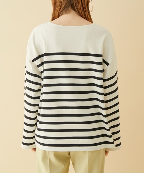 MADEMOISELLE ROPE'(マドモアゼル ロペ)の「オーバーサイズボーダーロングスリーブカットソー(Tシャツ/カットソー・レディース・ブラック/ホワイト・38)」の17枚目の写真