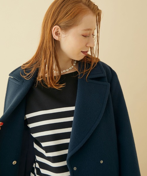 MADEMOISELLE ROPE'(マドモアゼル ロペ)の「オーバーサイズボーダーロングスリーブカットソー(Tシャツ/カットソー・レディース・ブラック/ホワイト・38)」の20枚目の写真