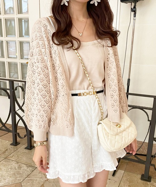 apres jour（アプレジュール）の「透かしカーデアンサンブル【ZOZOTOWN限定アイテム】【7AP】（アンサンブル・レディース・サックスブルー/アイボリー/ピンクベージュ・X-LARGE/フリー）」の3枚目の写真