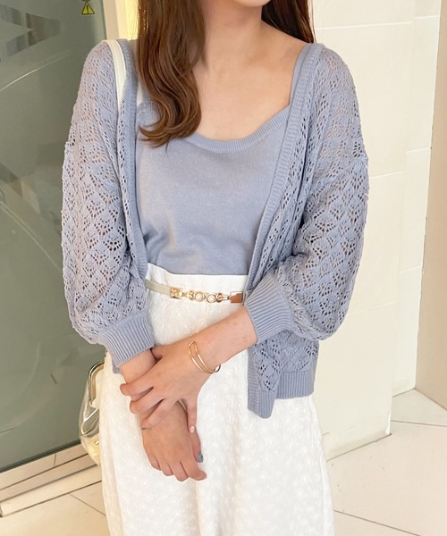 apres jour（アプレジュール）の「透かしカーデアンサンブル【ZOZOTOWN限定アイテム】【7AP】（アンサンブル・レディース・サックスブルー/アイボリー/ピンクベージュ・X-LARGE/フリー）」の13枚目の写真