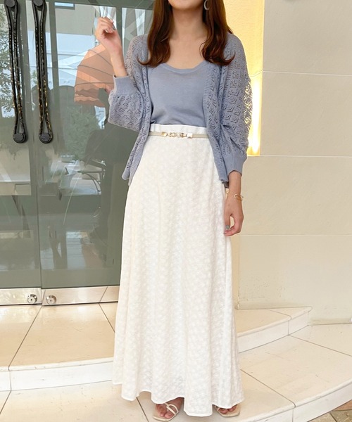 apres jour（アプレジュール）の「透かしカーデアンサンブル【ZOZOTOWN限定アイテム】【7AP】（アンサンブル・レディース・サックスブルー/アイボリー/ピンクベージュ・X-LARGE/フリー）」の20枚目の写真