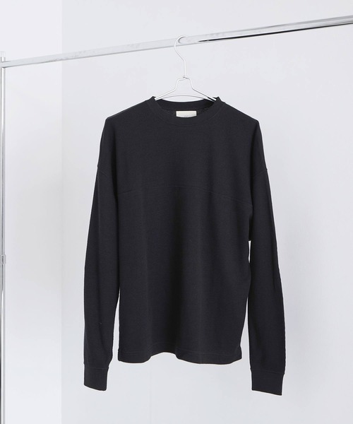 EFOLE(エフォル)の「サーマル クルーネック ロングTシャツ(Tシャツ/カットソー・レディース・ブラック/ベージュ/ピンク・FREE)」の1枚目の写真