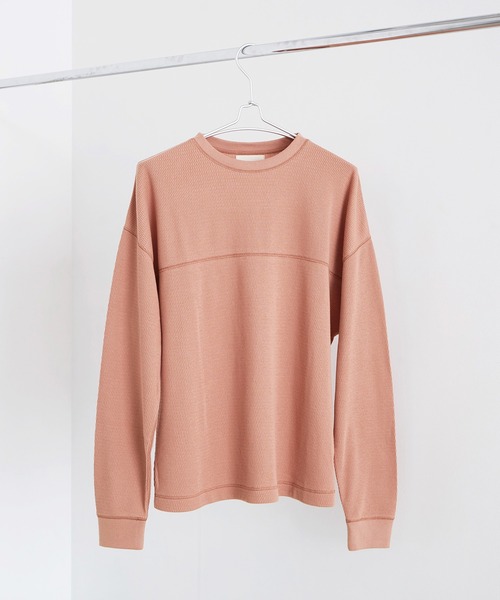 EFOLE(エフォル)の「サーマル クルーネック ロングTシャツ(Tシャツ/カットソー・レディース・ブラック/ベージュ/ピンク・FREE)」の4枚目の写真