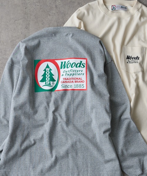 Woods(ウッズ)の「【WOODS / ウッズ】スーパーヘビー ポケットロングT-shirt(Tシャツ/カットソー・メンズ・ライトグレー/ブラック/アイボリー・M/L)」の1枚目の写真