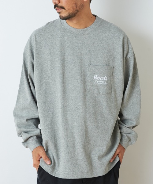 Woods(ウッズ)の「【WOODS / ウッズ】スーパーヘビー ポケットロングT-shirt(Tシャツ/カットソー・メンズ・ライトグレー/ブラック/アイボリー・M/L)」の4枚目の写真