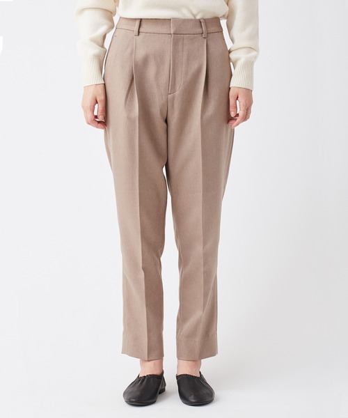 KASHIYAMA（カシヤマ）の「＜ウォッシャブル＞ウールライクポーリーツイル1タックテーパードパンツ（その他パンツ・レディース・ピンクベージュ/ブラウン/ライトブルー/グレー/モカ・マルチサイズ）」の4枚目の写真