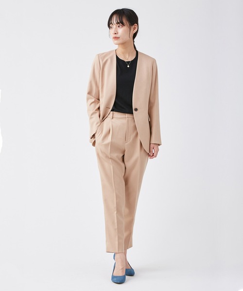 KASHIYAMA（カシヤマ）の「＜ウォッシャブル＞ウールライクポーリーツイル1タックテーパードパンツ（その他パンツ・レディース・ピンクベージュ/ブラウン/ライトブルー/グレー/モカ・マルチサイズ）」の10枚目の写真