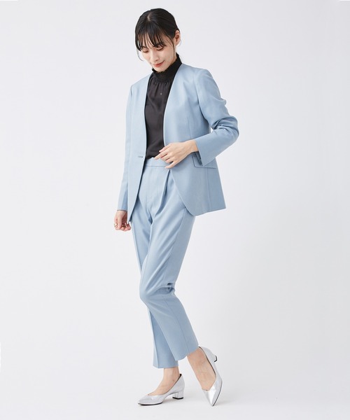 KASHIYAMA（カシヤマ）の「＜ウォッシャブル＞ウールライクポーリーツイル1タックテーパードパンツ（その他パンツ・レディース・ピンクベージュ/ブラウン/ライトブルー/グレー/モカ・マルチサイズ）」の9枚目の写真