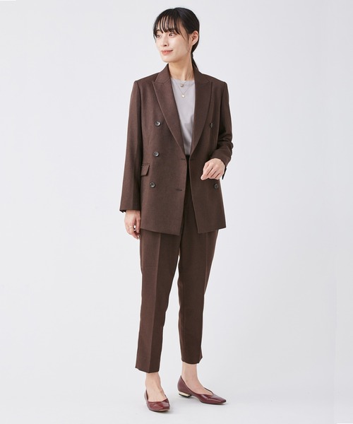 KASHIYAMA（カシヤマ）の「＜ウォッシャブル＞ウールライクポーリーツイル1タックテーパードパンツ（その他パンツ・レディース・ピンクベージュ/ブラウン/ライトブルー/グレー/モカ・マルチサイズ）」の7枚目の写真