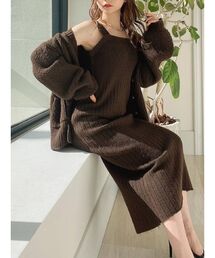 RESEXXY | カラーニットキャミワンピース【セットアップ着用可能】(ワンピース)