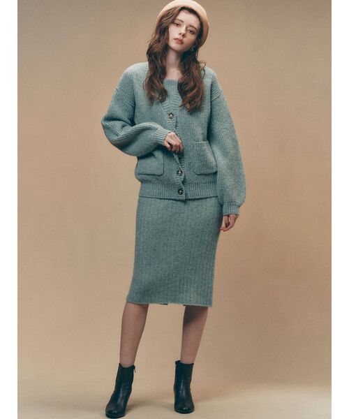 RESEXXY（リゼクシー）の「カラーニットキャミワンピース【セットアップ着用可能】（ワンピース・レディース・ブラウン/ベージュ/グリーン・FREE）」の20枚目の写真