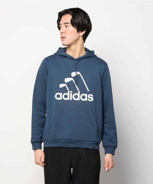 adidas アディダス アイアンロゴ パーカー ゴルフウェア adidas（アディダス）の「アイアンアディダスロゴ 長袖プル