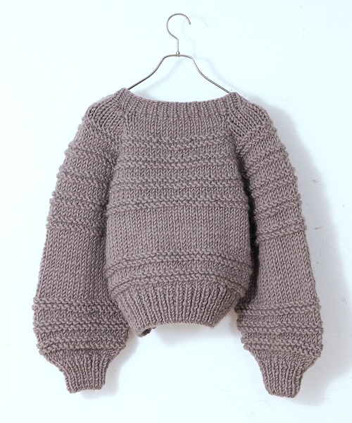 CIAOPANIC（チャオパニック）の「ハンドニットカーディガン（カーディガン/ボレロ・レディース・オフホワイト/モスグリーン/モカ・FREE）」の5枚目の写真