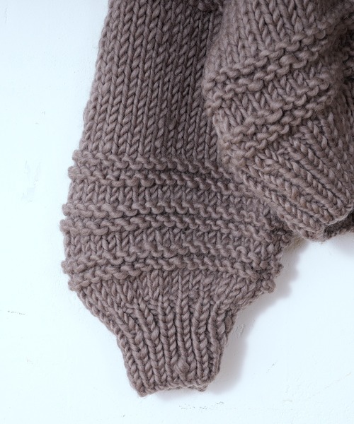 CIAOPANIC（チャオパニック）の「ハンドニットカーディガン（カーディガン/ボレロ・レディース・オフホワイト/モスグリーン/モカ・FREE）」の14枚目の写真