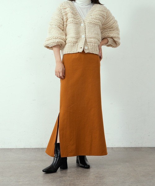 CIAOPANIC（チャオパニック）の「ハンドニットカーディガン（カーディガン/ボレロ・レディース・オフホワイト/モスグリーン/モカ・FREE）」の9枚目の写真