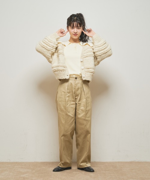 CIAOPANIC（チャオパニック）の「ハンドニットカーディガン（カーディガン/ボレロ・レディース・オフホワイト/モスグリーン/モカ・FREE）」の19枚目の写真
