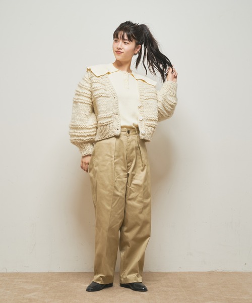 CIAOPANIC（チャオパニック）の「ハンドニットカーディガン（カーディガン/ボレロ・レディース・オフホワイト/モスグリーン/モカ・FREE）」の20枚目の写真