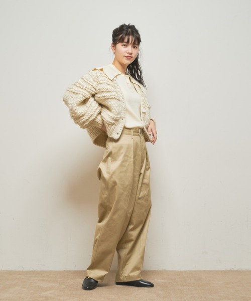 CIAOPANIC（チャオパニック）の「ハンドニットカーディガン（カーディガン/ボレロ・レディース・オフホワイト/モスグリーン/モカ・FREE）」の21枚目の写真